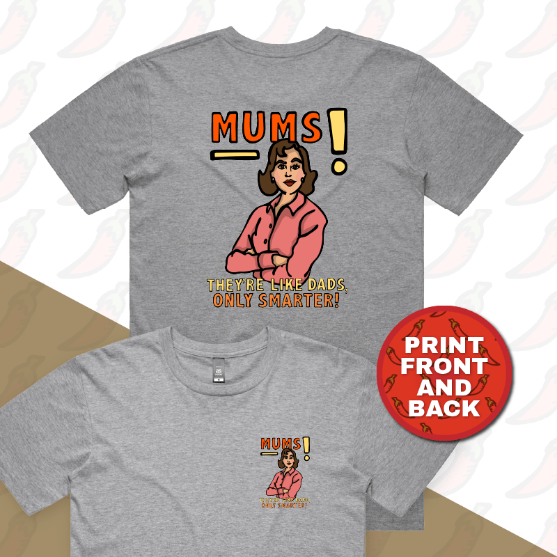 S / Grey / Small Front & Large Back Design Smart Mum ๐ง โ Men's T Shirt