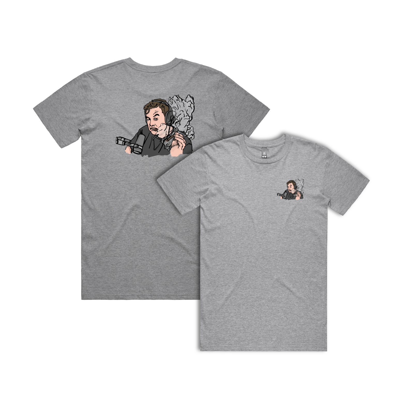 S / Grey / Small Front & Large Back Design Smokin' Elon 💨 - Men's T Shirt