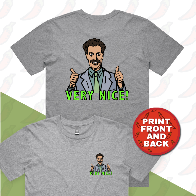 S / Grey / Small Front & Large Back Design VERY NICE ๐- Men's T Shirt