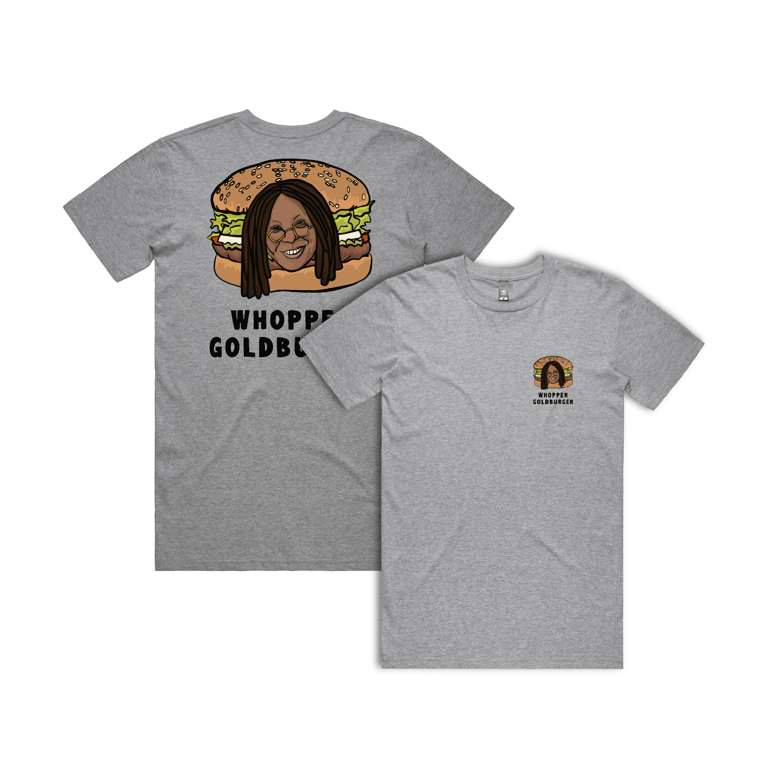 S / Grey / Small Front & Large Back Design Whopper Goldburger ๐ - Men's T Shirt