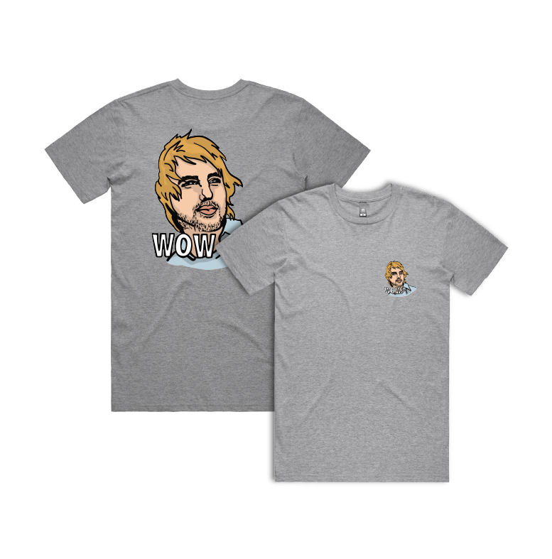 S / Grey / Small Front & Large Back Design Wow ๐ฒ - Men's T Shirt