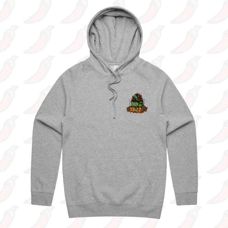 S / Grey / Small Front Print 2022 Dumpster Fire ๐ฅ ๐๏ธ โ Unisex Hoodie