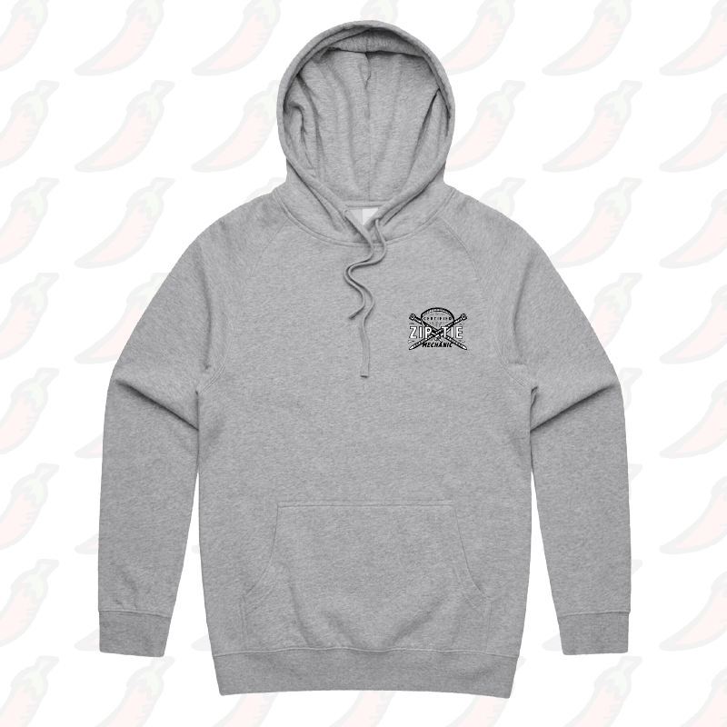 S / Grey / Small Front Print Certified Ziptie Mechanic 🔧 – Unisex Hoodie