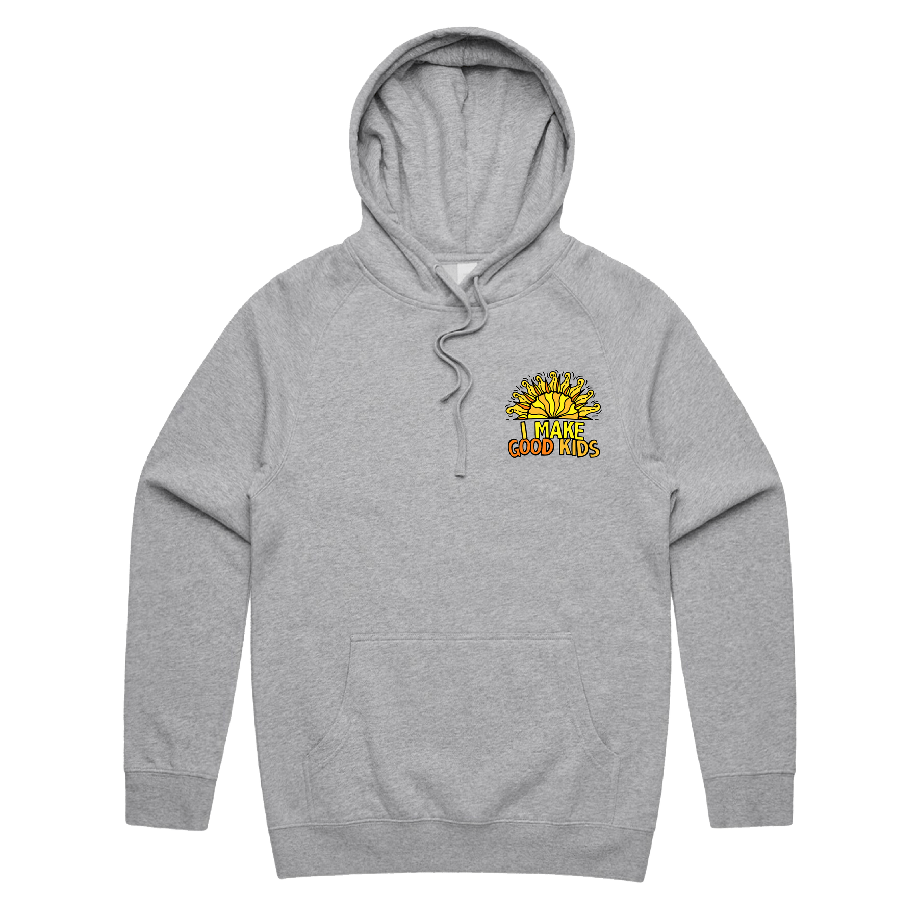S / Grey / Small Front Print I Make Good Kids ๐ฉโ๐งโ๐ฆ - Unisex Hoodie