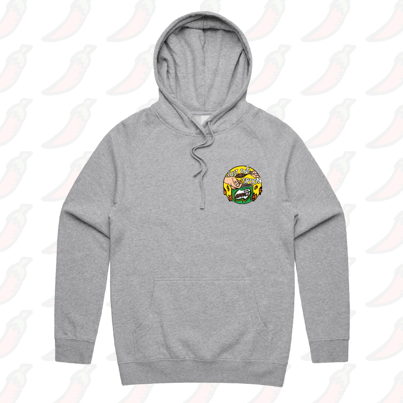 S / Grey / Small Front Print Just One Spoon 🥄 - Unisex Hoodie