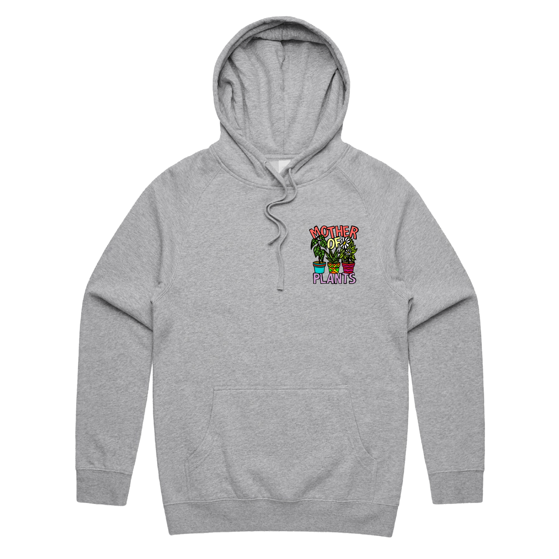 S / Grey / Small Front Print Mother Of Plants ๐ฑ๐ โ Unisex Hoodie