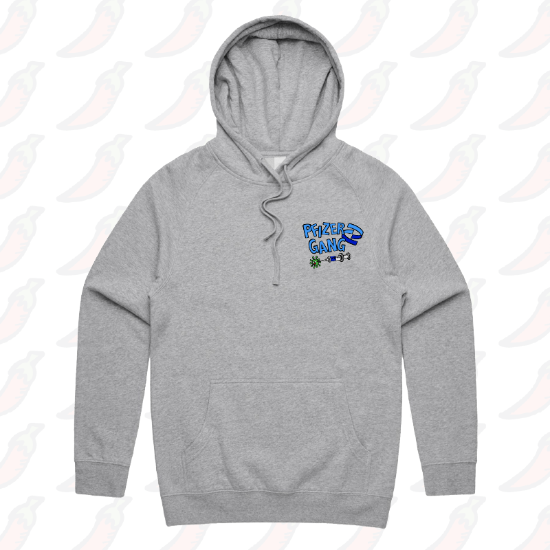 S / Grey / Small Front Print Pfizer Gang ๐ - Unisex Hoodie