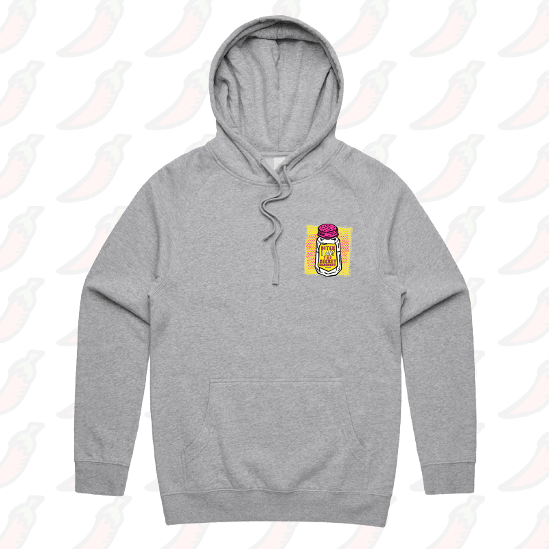 S / Grey / Small Front Print Secret Ingredient ๐ง โ Unisex Hoodie
