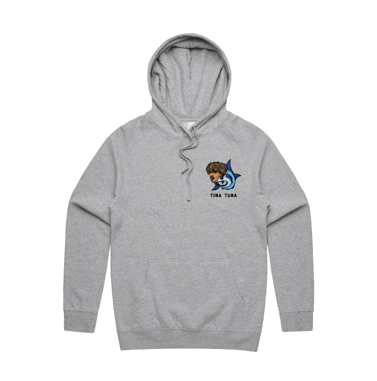 S / Grey / Small Front Print Tina Tuna ๐ - Unisex Hoodie
