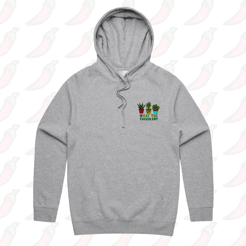 S / Grey / Small Front Print What The Fucculent ๐ต โ Unisex Hoodie