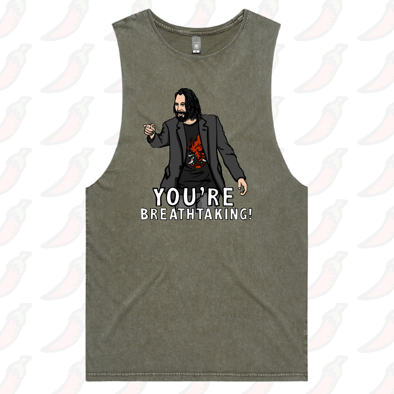 S / Moss / Large Front Design Keanu Breathtaking ๐ - Tank