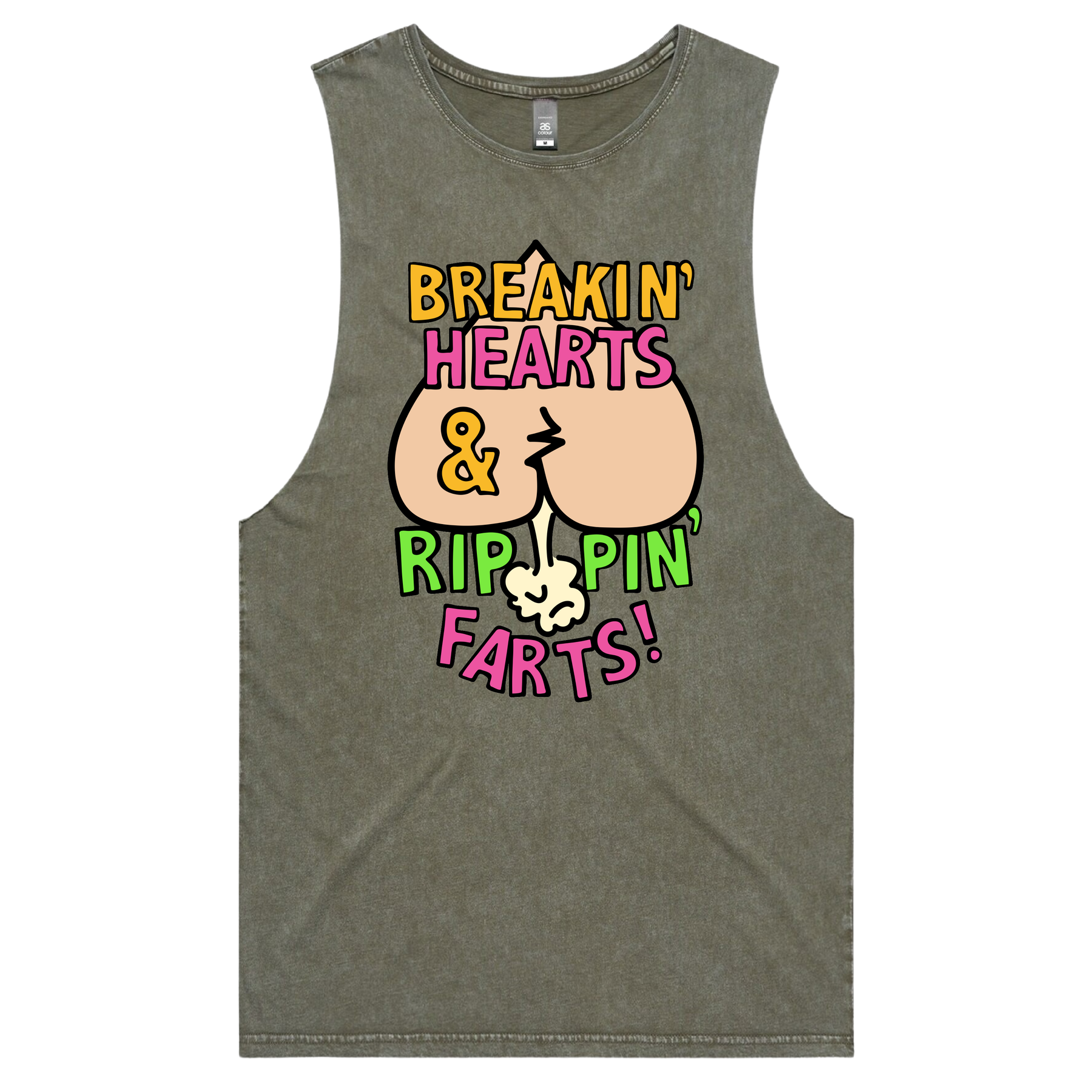 S / Moss / Large Front Design Rippin Farts ๐๐จ - Tank
