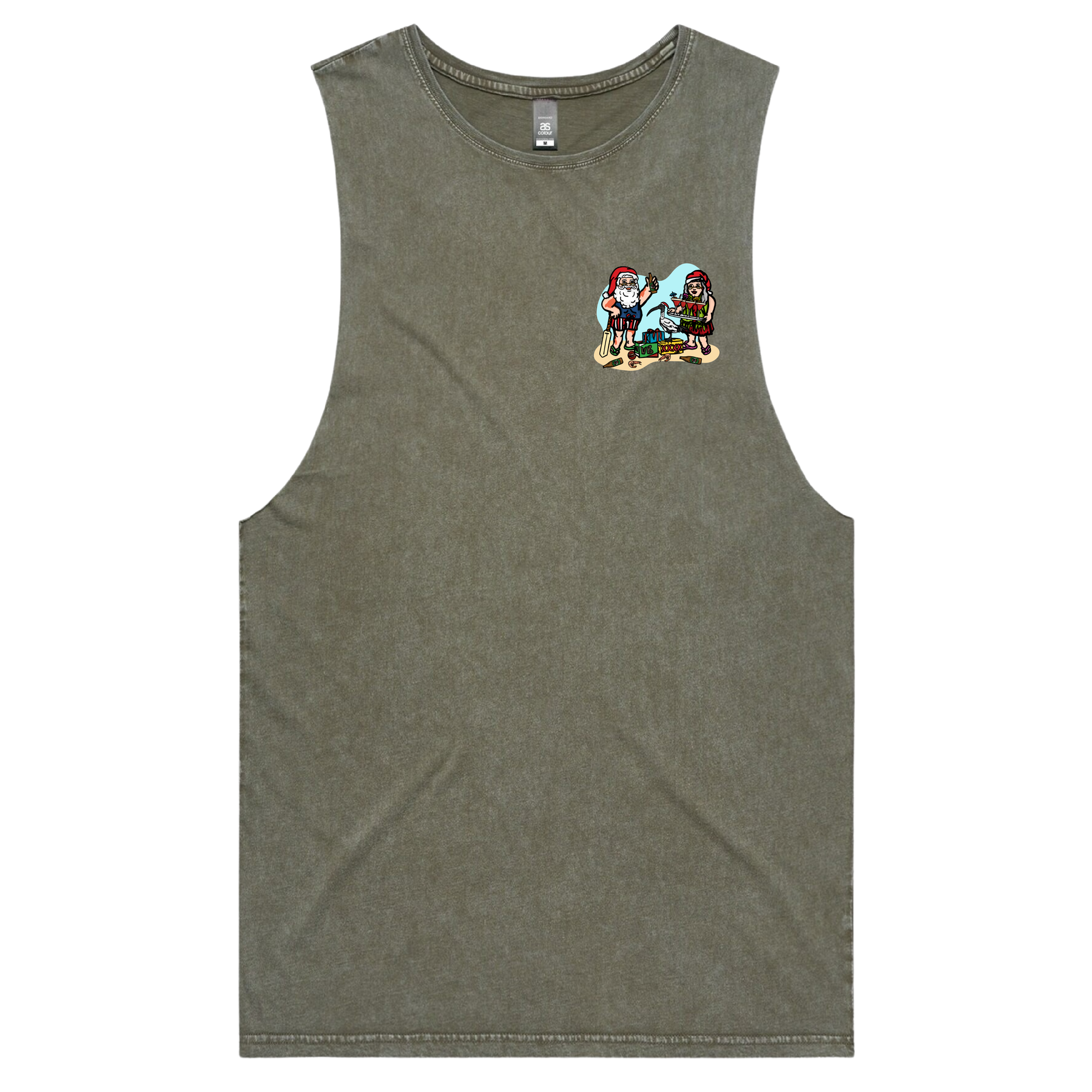 S / Moss / Small Front Design Aussie Christmas ๐ค๐บ - Tank