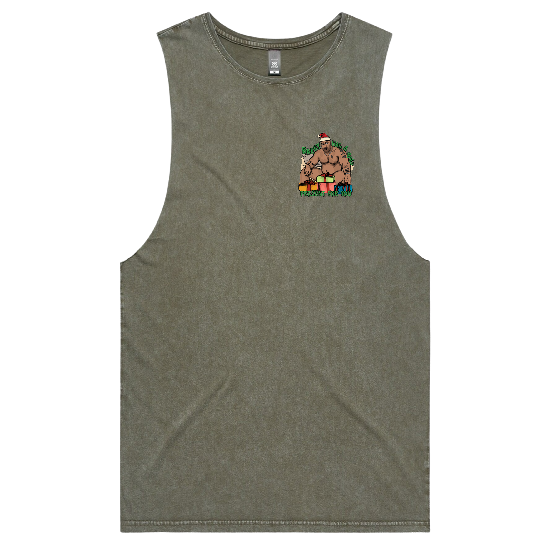 S / Moss / Small Front Design Big Barry Christmas ๐๐- Tank