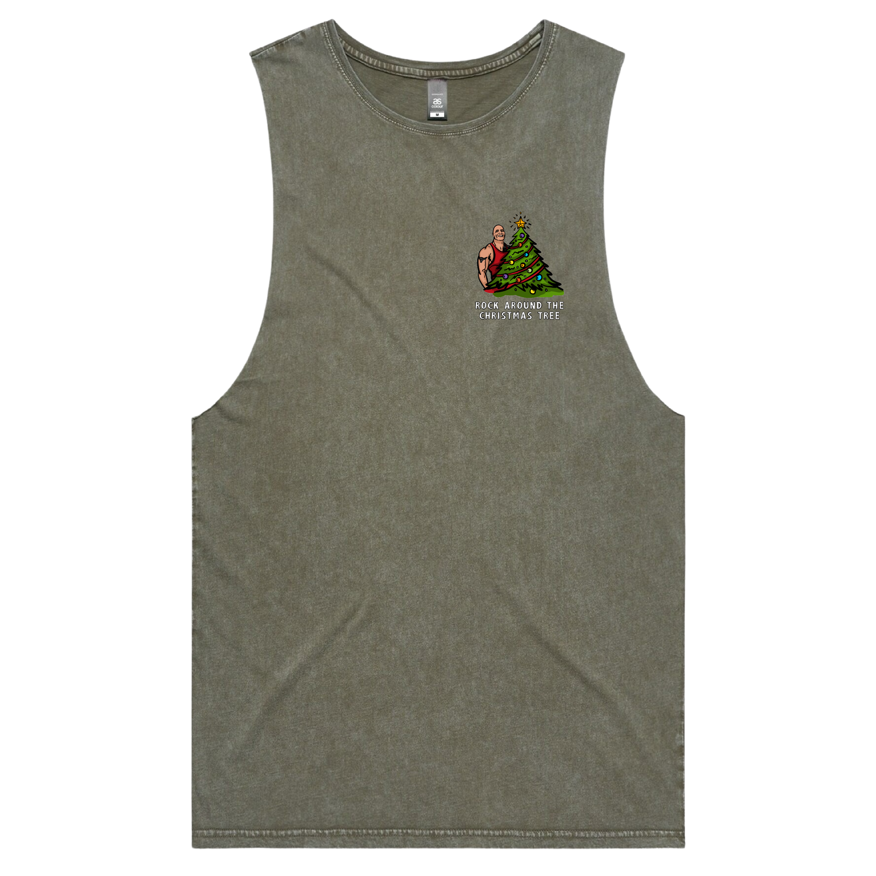 S / Moss / Small Front Design Rock Around The Christmas Tree ๐ - Tank