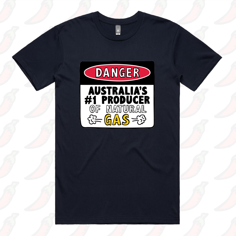 S / Navy / Large Front Design Australian Gas Producer ๐จ โ Men's T Shirt