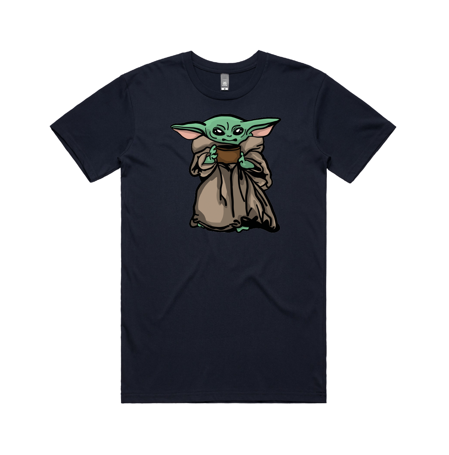 S / Navy / Large Front Design Baby Yoda 👶 - Men's T Shirt