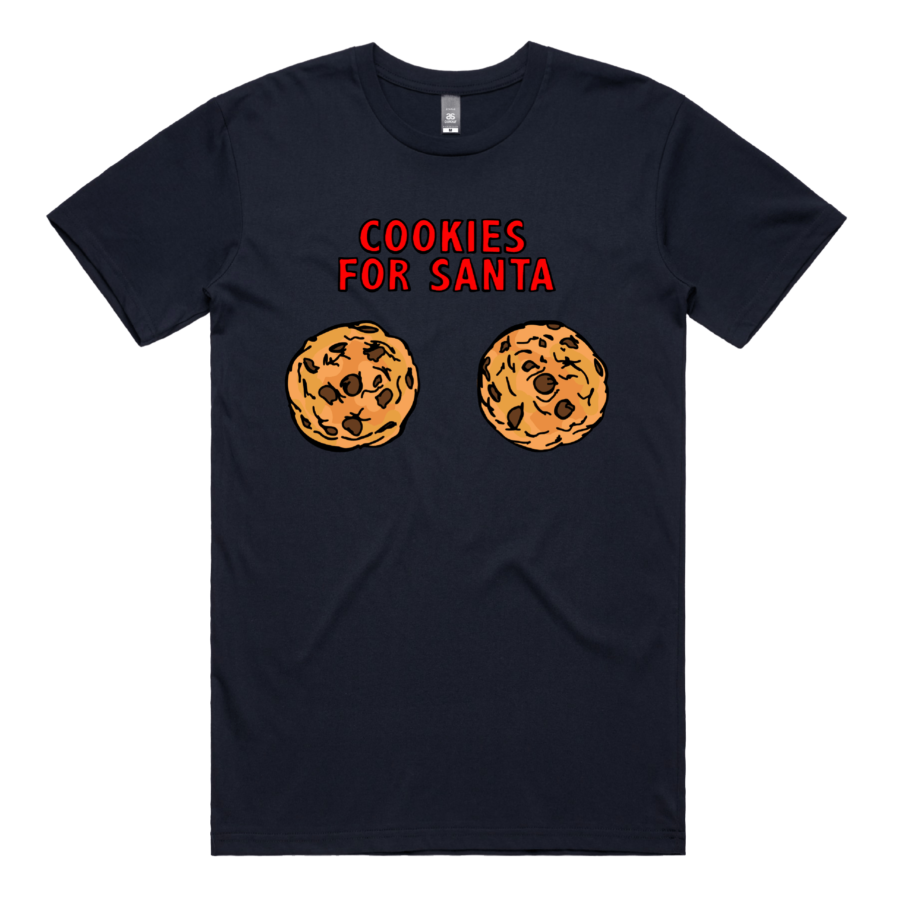 S / Navy / Large Front Design Cookies for Santa ๐ช๐
 โ Men's T Shirt