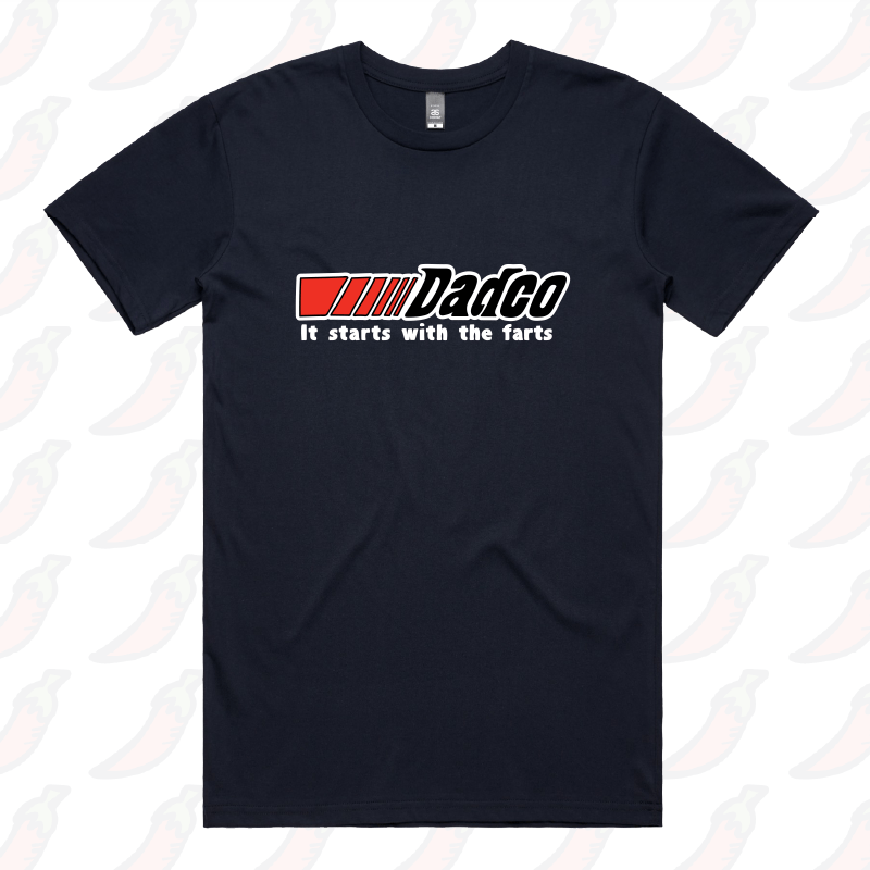S / Navy / Large Front Design Dadco ๐ง๐จ โ Men's T Shirt