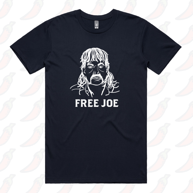 S / Navy / Large Front Design Free Joe ๐ - Men's T Shirt