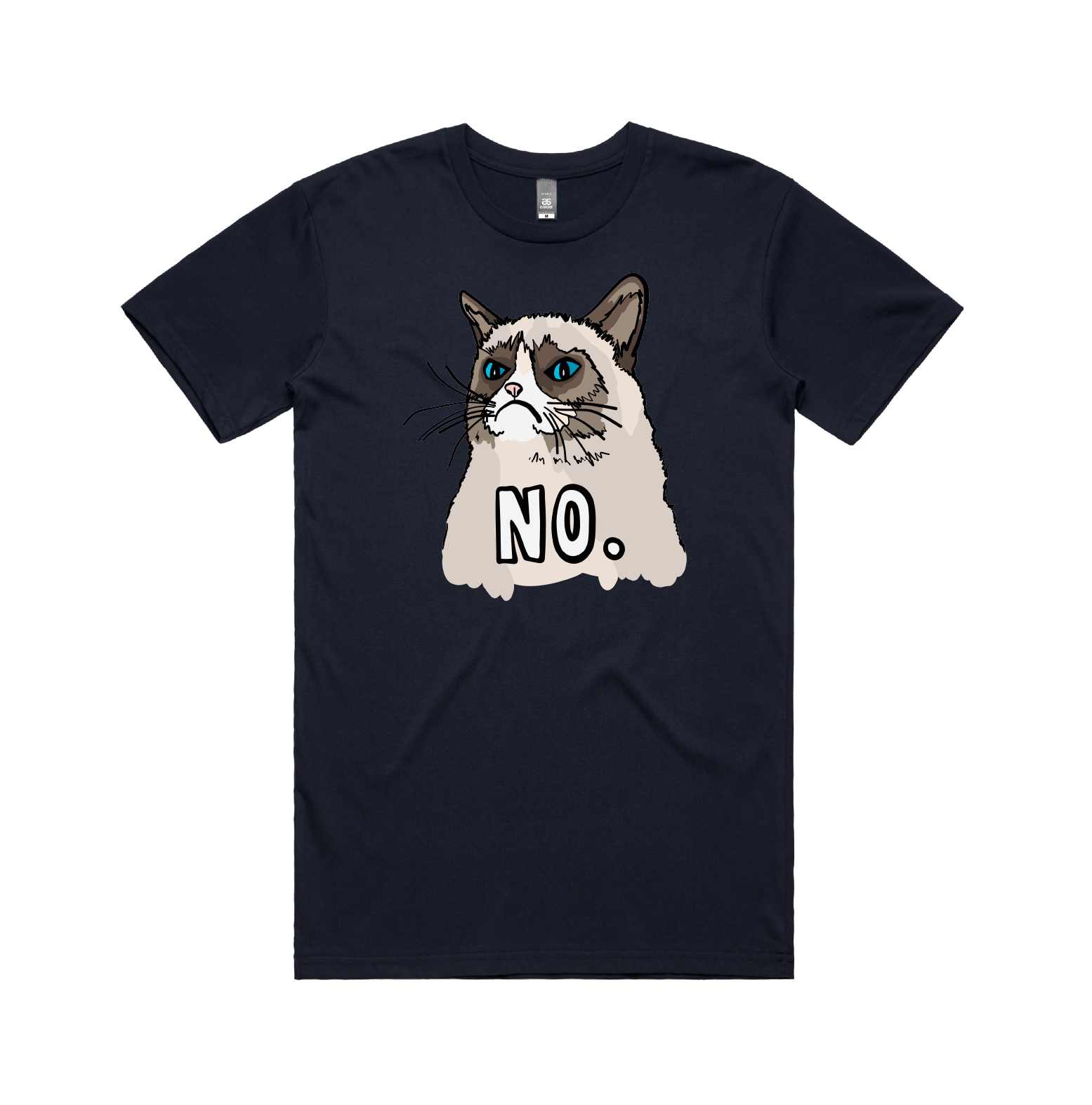 S / Navy / Large Front Design Grumpy Cat! ๐พ - Men's T Shirt