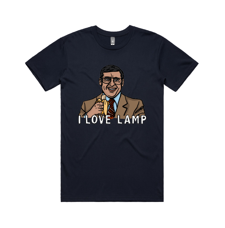 S / Navy / Large Front Design I Love Lamp ❤️ - Men's T Shirt