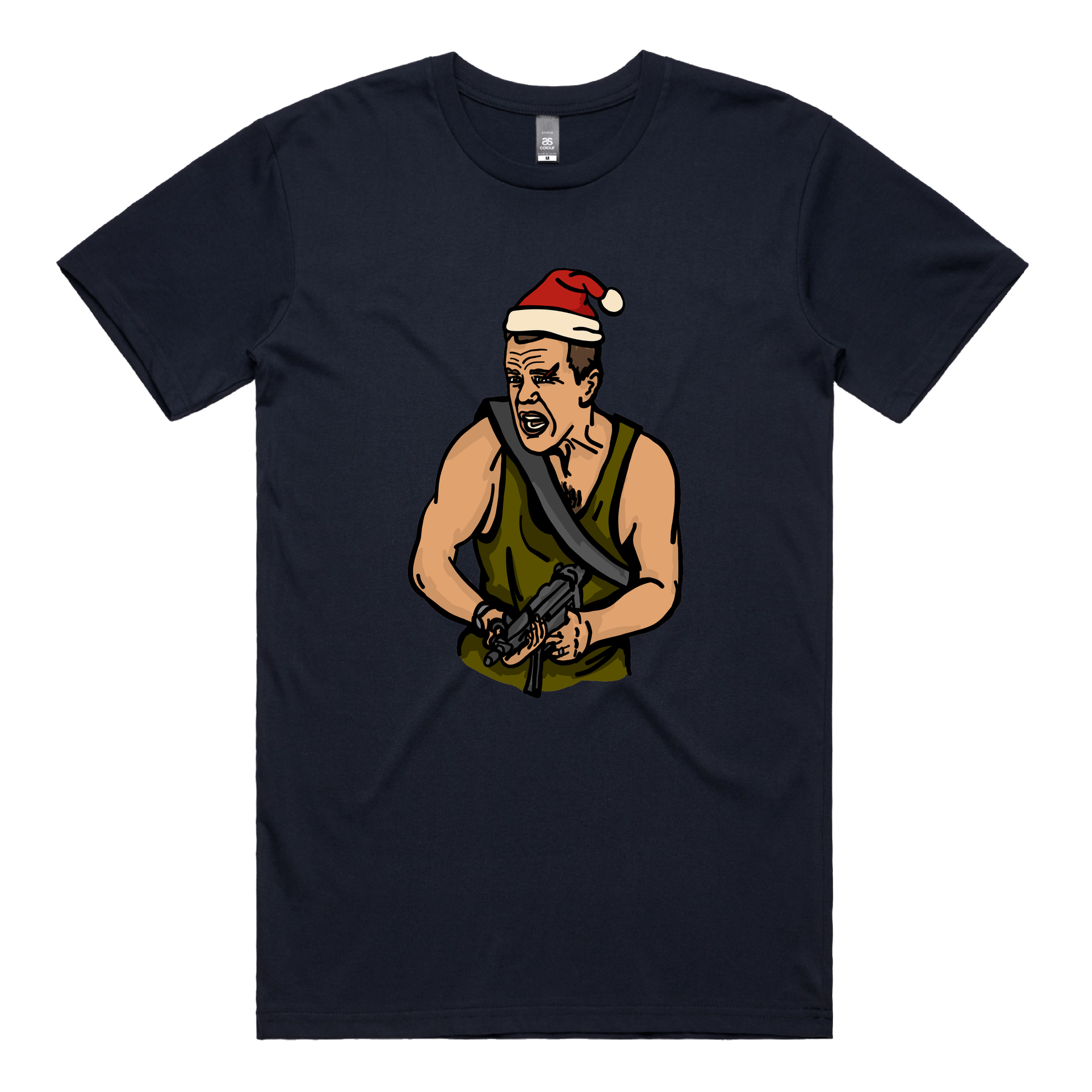 S / Navy / Large Front Design John McClane Christmas ๐งจ๐ - Men's T Shirt