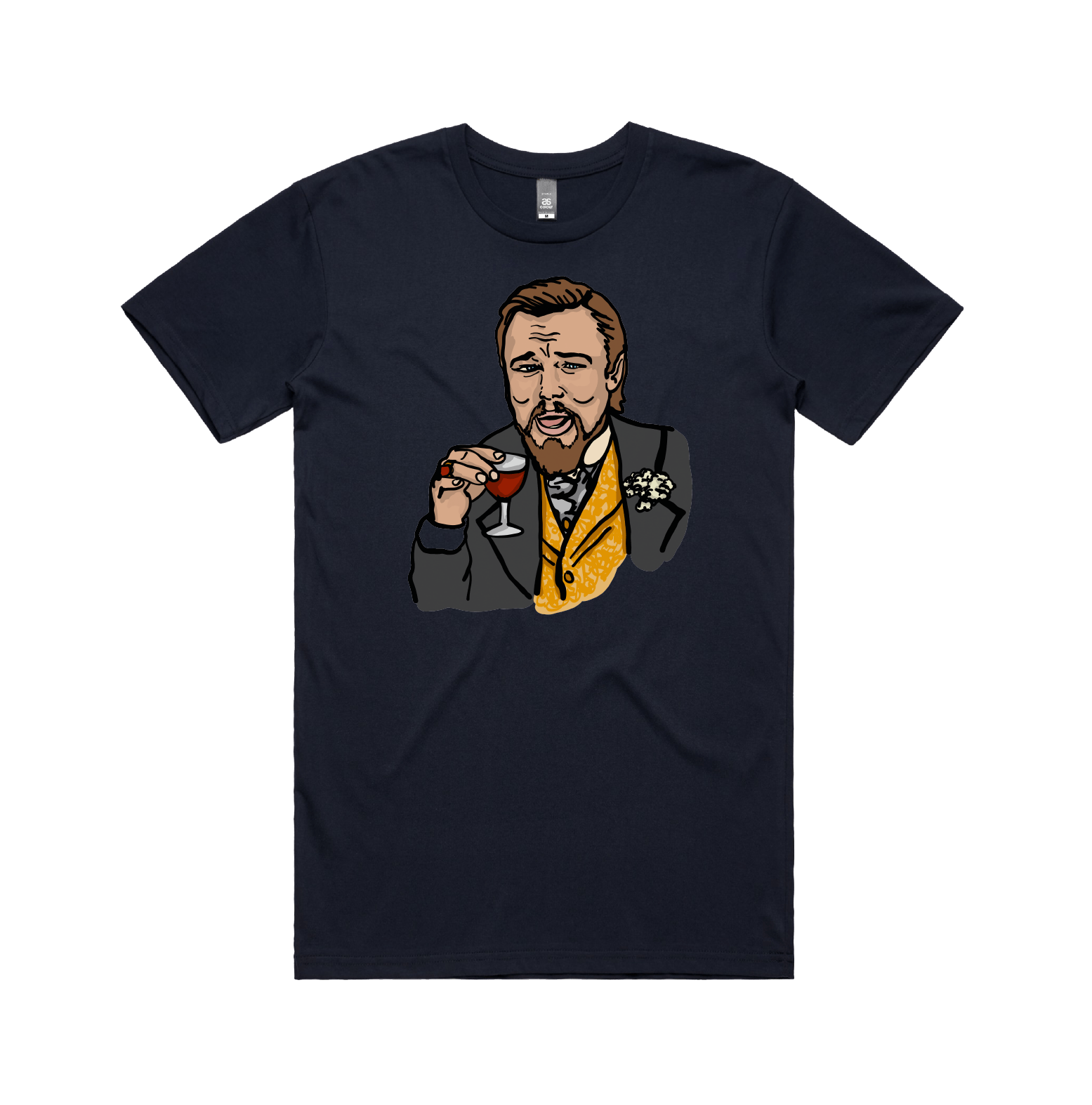 S / Navy / Large Front Design Laughing Leo ๐ท - Men's T Shirt