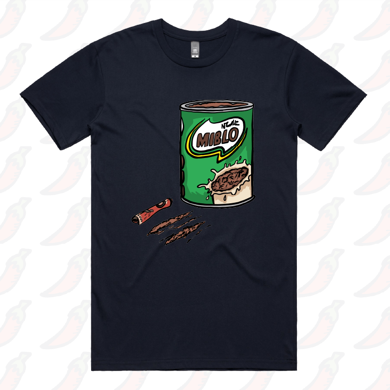 S / Navy / Large Front Design MIBLO 🥛 - Men's T Shirt