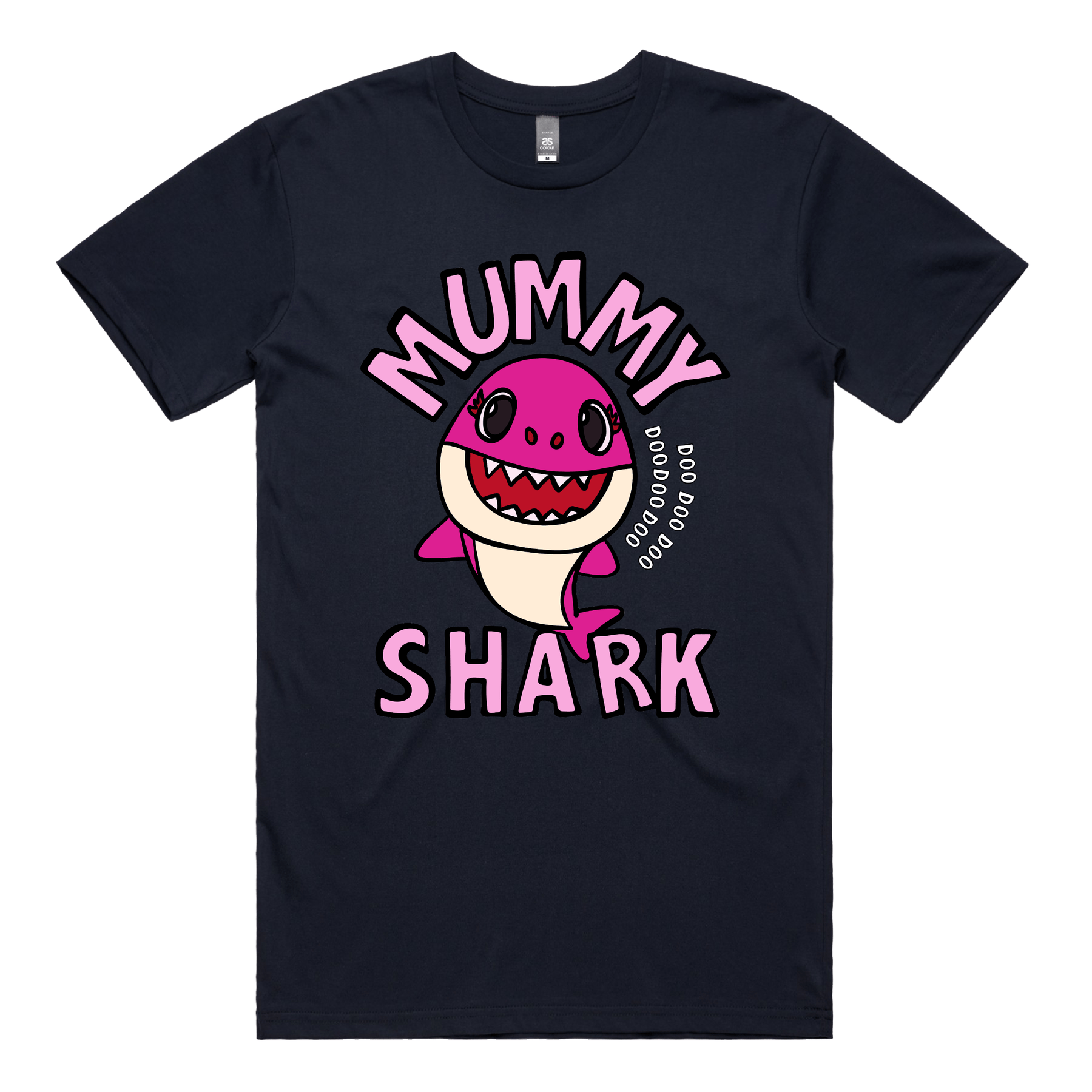 S / Navy / Large Front Design Mummy Shark ๐ฆ - Men's T Shirt