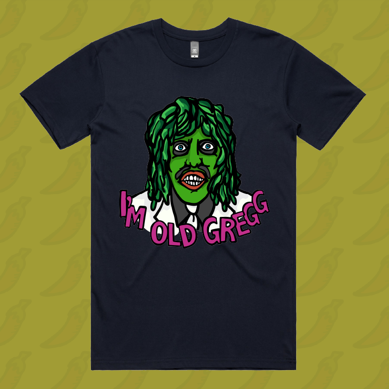 S / Navy / Large Front Design Old Gregg ๐งโโ๏ธ๐ถ - Men's T Shirt