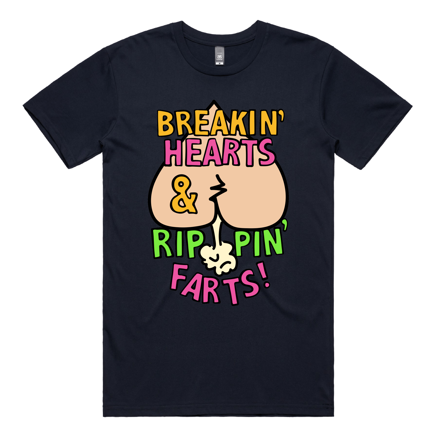 S / Navy / Large Front Design Rippin Farts ๐๐จ - Men's T Shirt