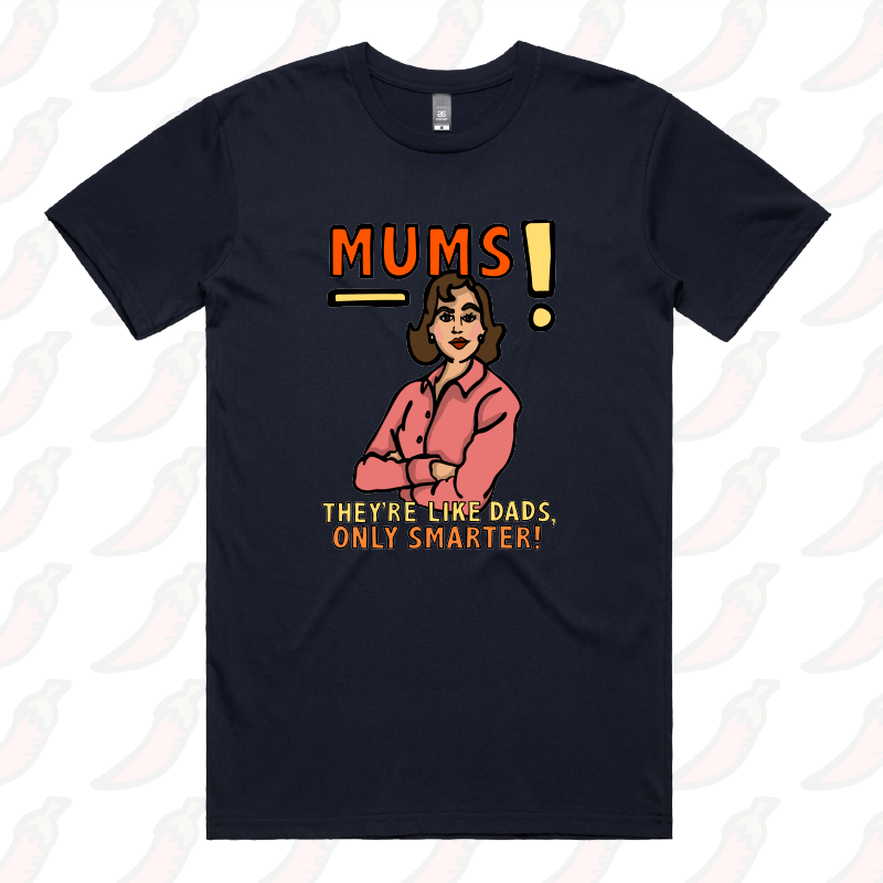 S / Navy / Large Front Design Smart Mum ๐ง โ Men's T Shirt