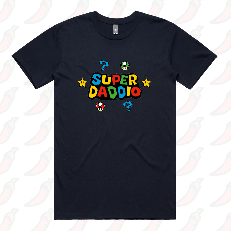 S / Navy / Large Front Design Super Daddio โญ๐ โ Men's T Shirt