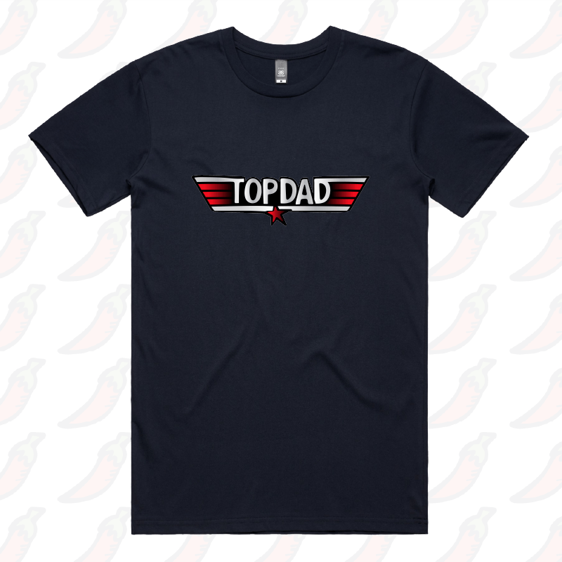 S / Navy / Large Front Design Top Dad ๐ถ๏ธ - Men's T Shirt