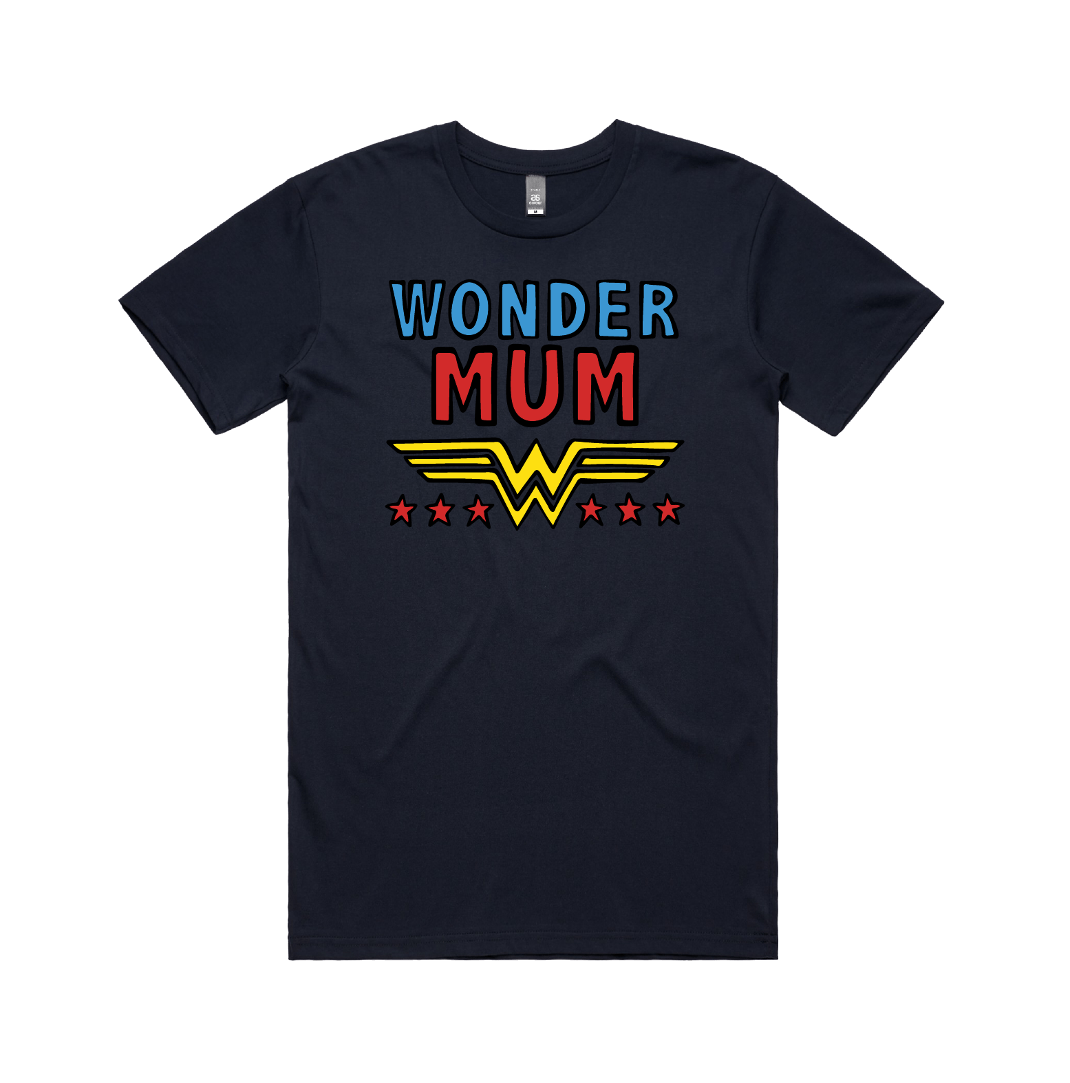 S / Navy / Large Front Design Wondermum 🦸♀️ - Men's (Unisex) T Shirt
