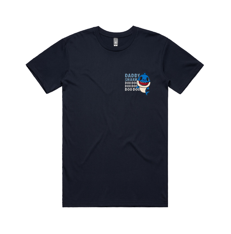 S / Navy / Small Front Design Daddy Shark ๐ฆ - Men's T Shirt