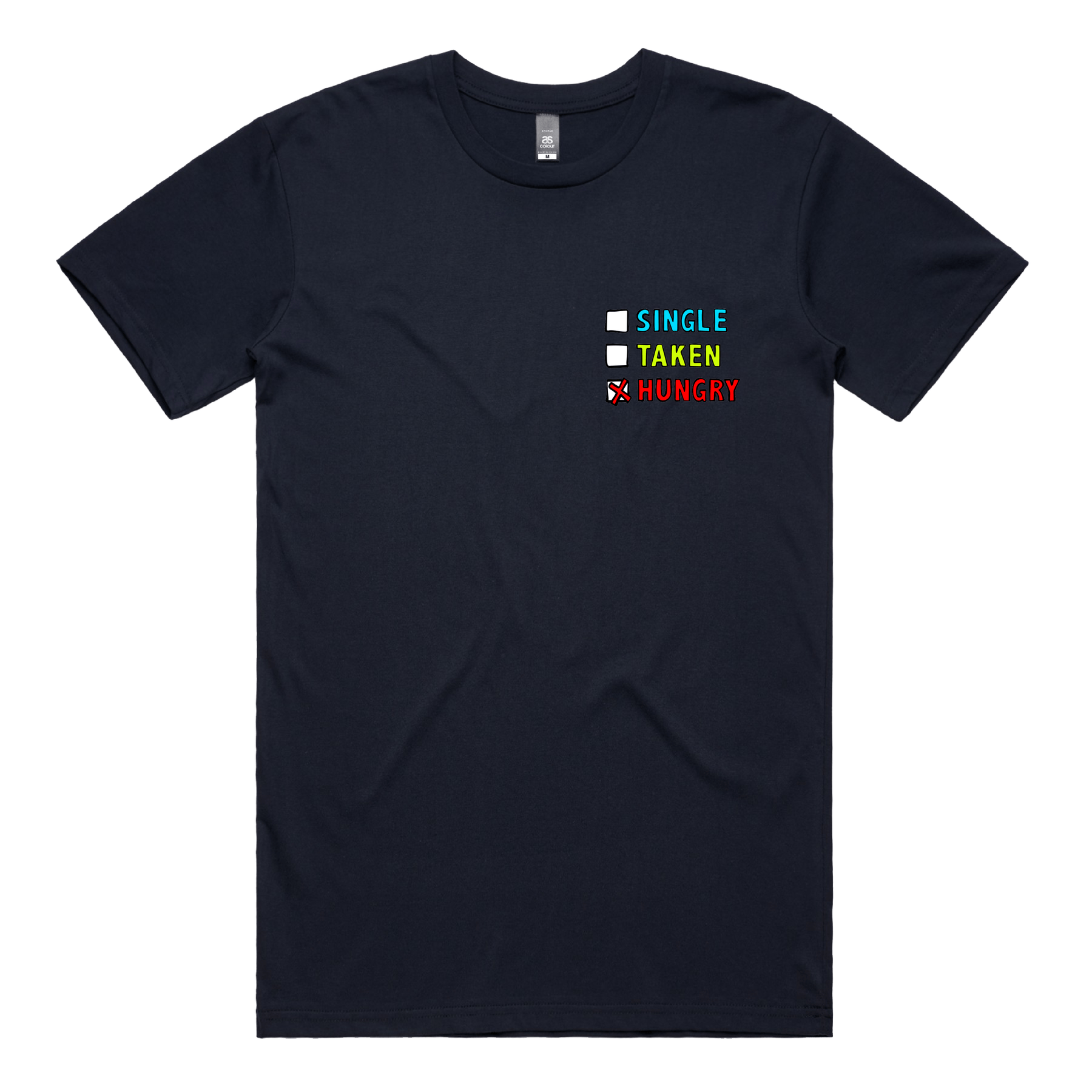 S / Navy / Small Front Design Single Taken Hungry ๐๐ - Men's T Shirt