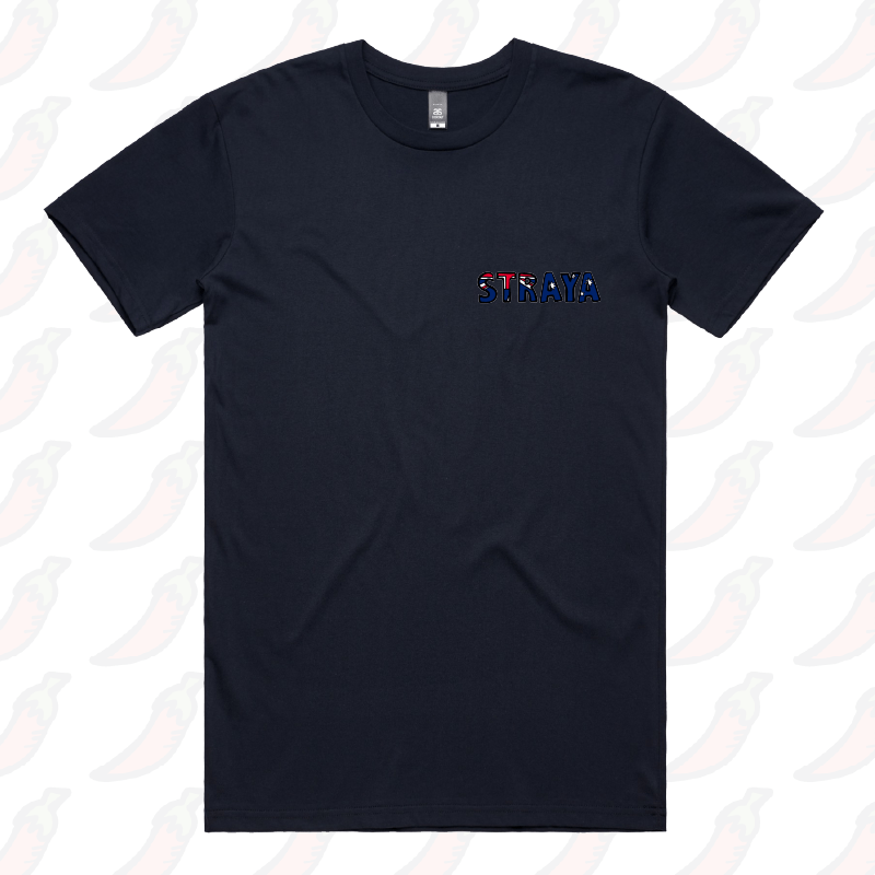 S / Navy / Small Front Design Straya ๐จ - Men's T Shirt