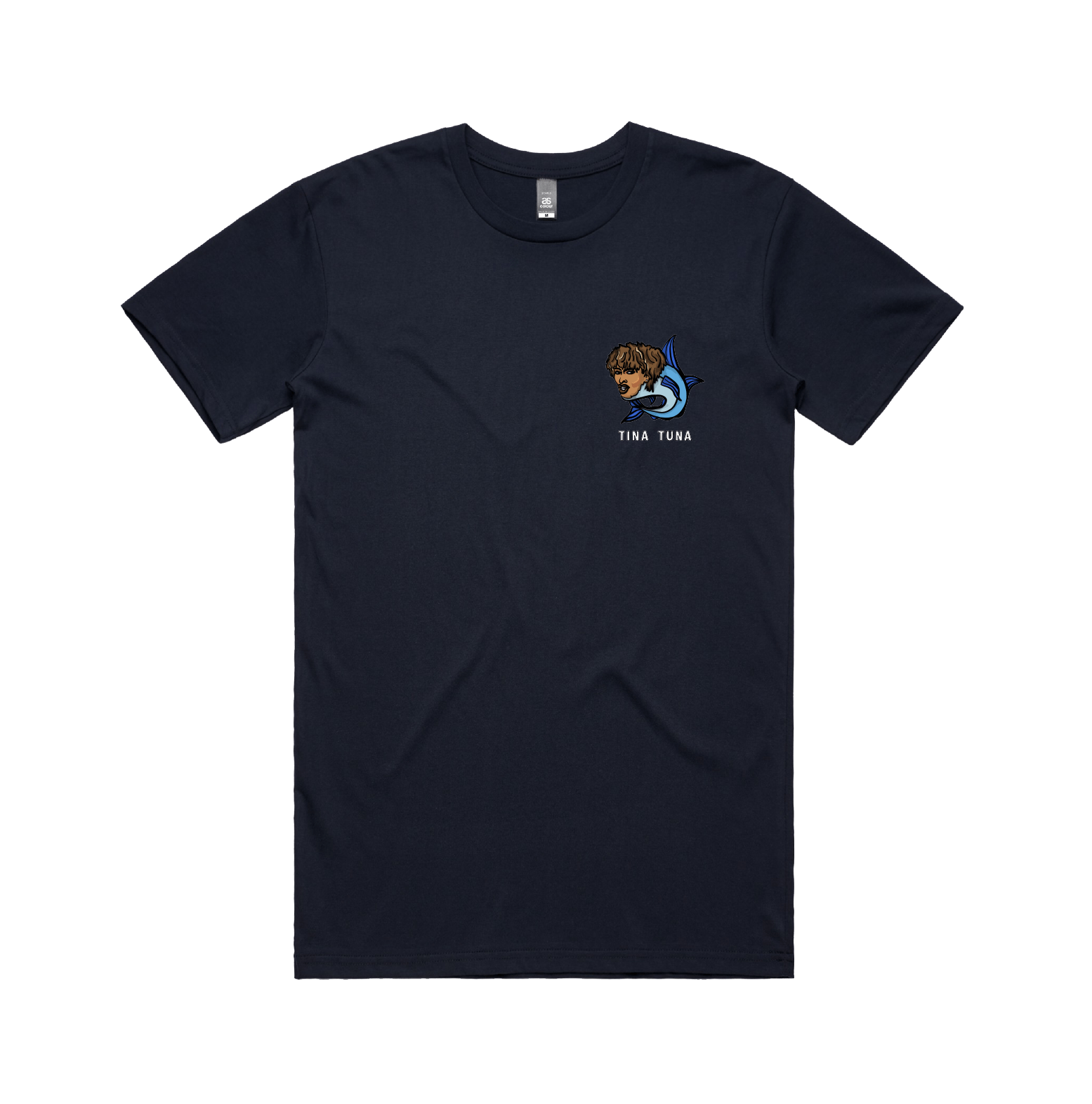 S / Navy / Small Front Design Tina Tuna ๐ - Men's T Shirt