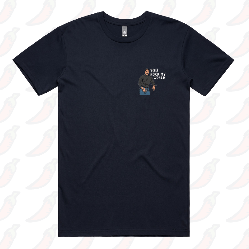 S / Navy / Small Front Design U Rock My World ๐จ๐พ - Men's T Shirt