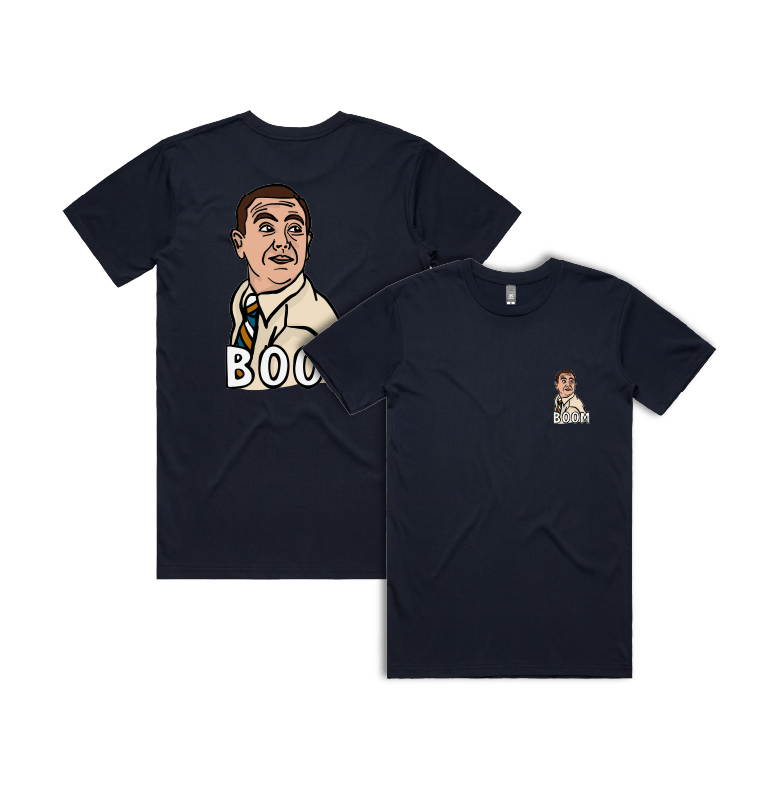 S / Navy / Small Front & Large Back Design Boom Boyle ๐จ - Men's T Shirt