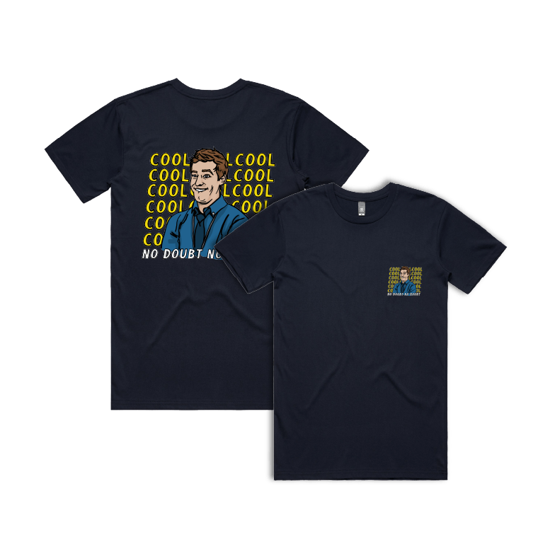 S / Navy / Small Front & Large Back Design Cool Cool Cool ๐ฎโโ๏ธ - Men's T Shirt