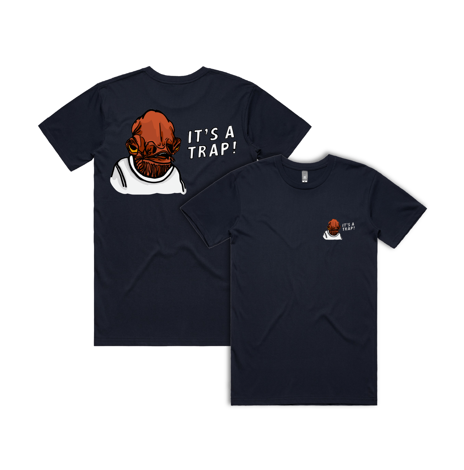 S / Navy / Small Front & Large Back Design It's a Trap โ - Men's T Shirt