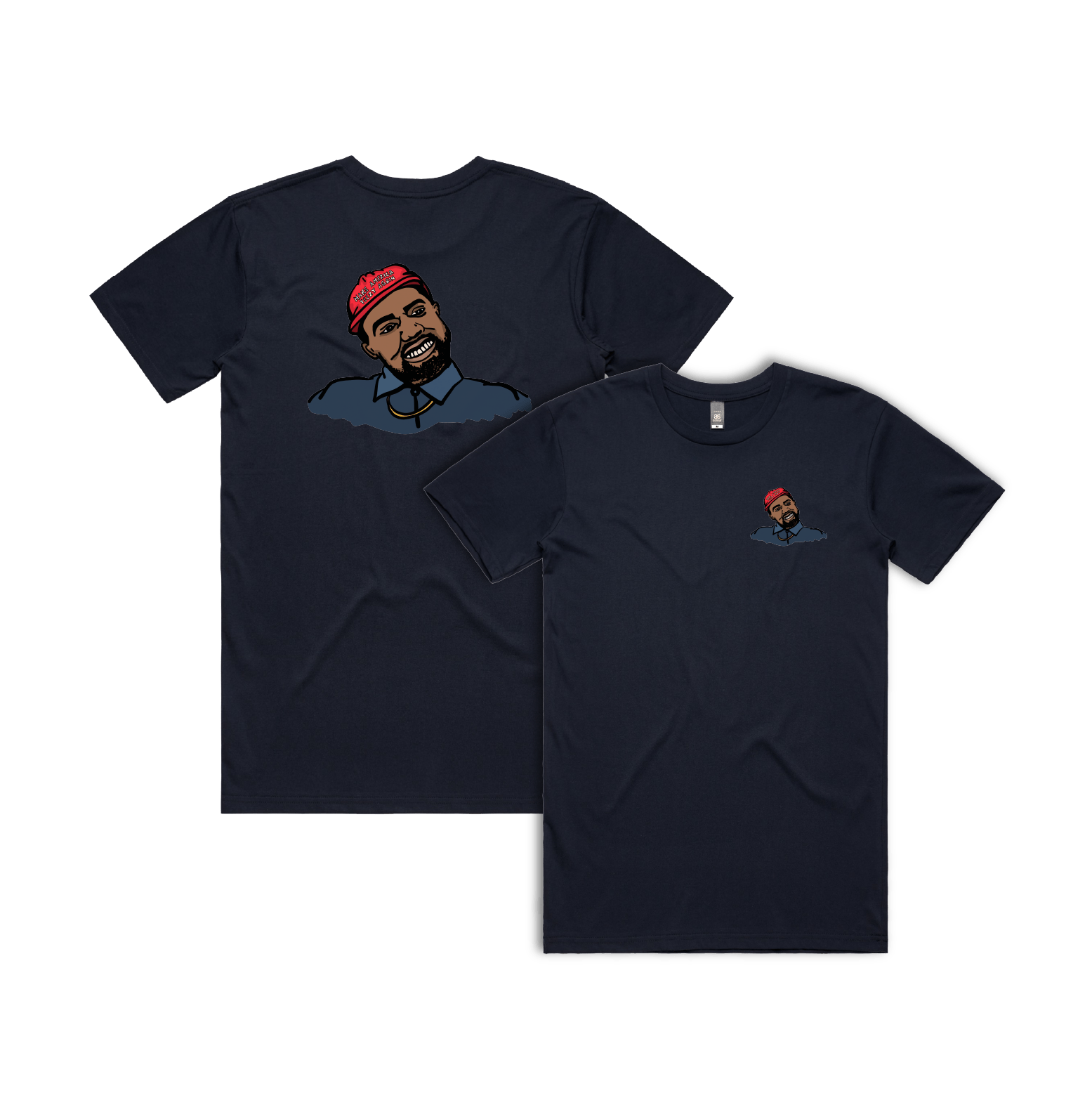 S / Navy / Small Front & Large Back Design Make America Yeezy Again ๐ฆ
- Men's T Shirt