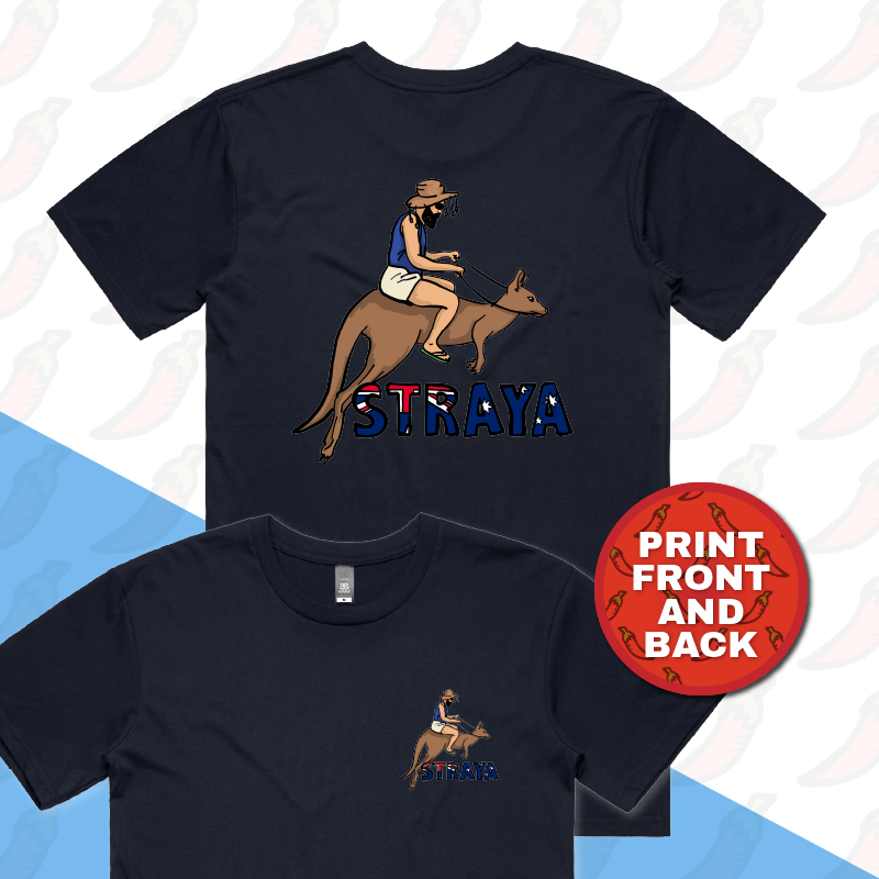S / Navy / Small Front & Large Back Design Uber Roo ๐ฆ - Men's T Shirt
