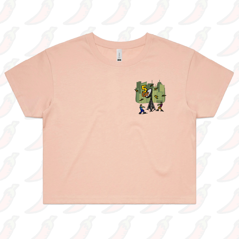 S / Pink 5G Zombie 📡🧟♂️ - Women's Crop Top
