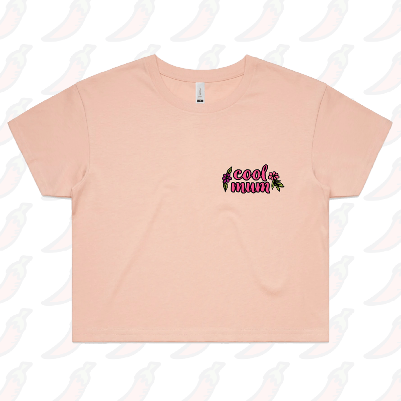 S / Pink Cool Mum 🌷– Women's Crop Top
