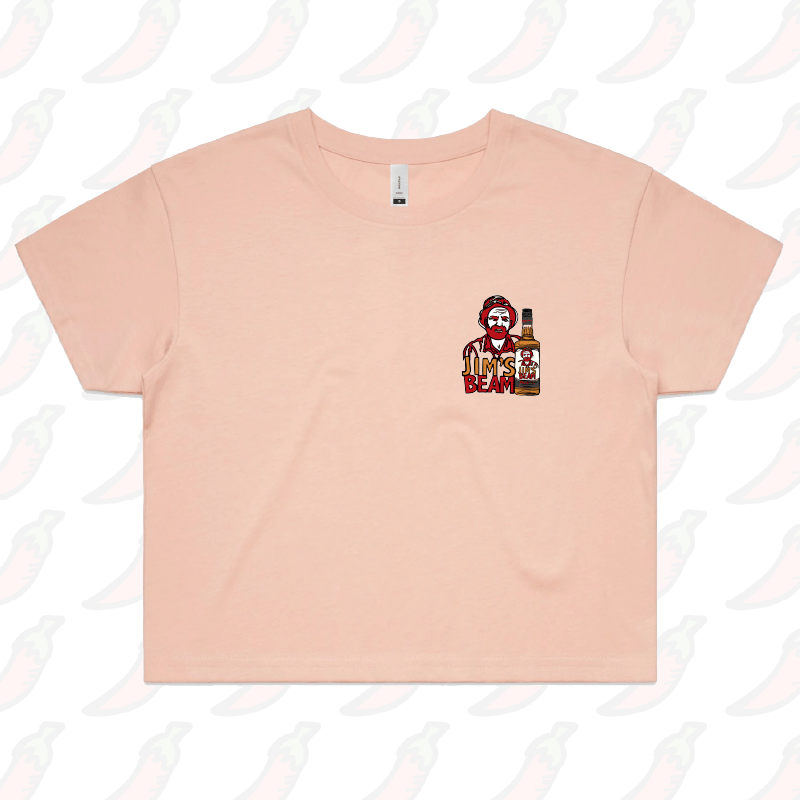 S / Pink Jim’s Beam 🥃👍 – Women's Crop Top
