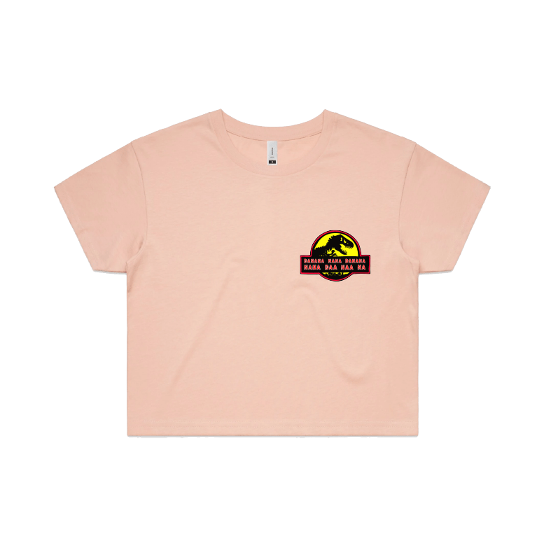 S / Pink Jurassic Park Theme 🦕 - Women's Crop Top